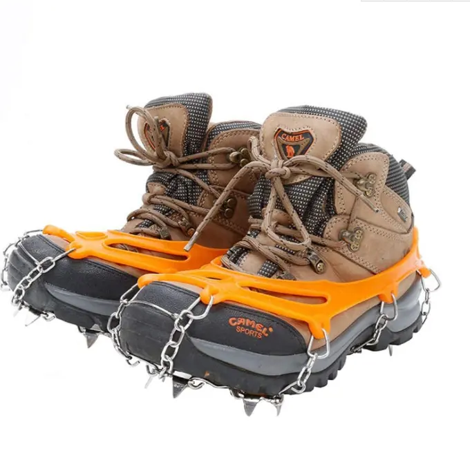 Mege — bottes de Traction à pince à 8 dents, crampons à glace antidérapantes, avec chaîne de poignée pointu, pour chaussures d'extérieur pour escalade de neige