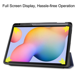 サムスンギャラクシータブS6Lite 2024/202210.4インチ用OMEVEケースSペンホルダー付きソフトTPU三つ折りスタンド保護タブレットカバー