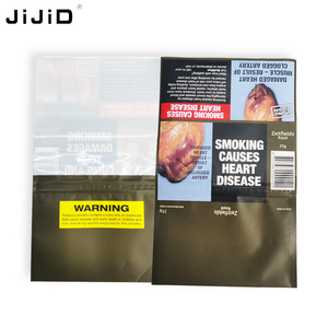JiJiDカスタム包装袋琥珀色の葉の喫煙ポーチプラスチックラップ手巻きタバコ包装袋ジップロックジッパー付き