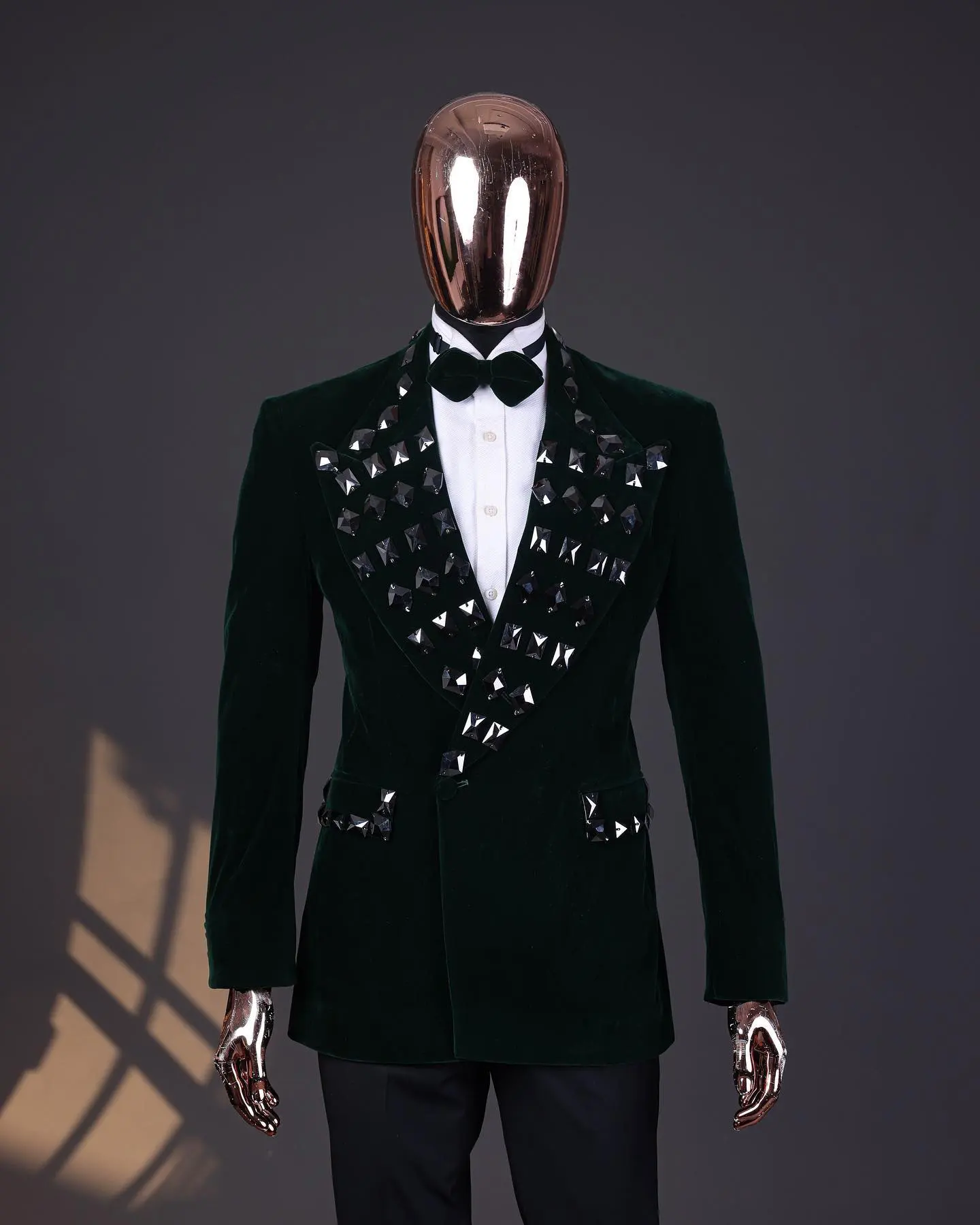 Custom Mannen Suits Slim Fit 2 Stuks Met Kristal Piek Revers Bruiloft Smoking Kostuum Homme Terno Masculino Prom Bruidegom Blazer