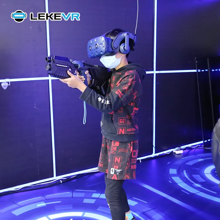 LEKE VR Park متعددة اللاعبين منصات قائمة آلات الألعاب 9D VR لعبة اطلاق النار محاكاة