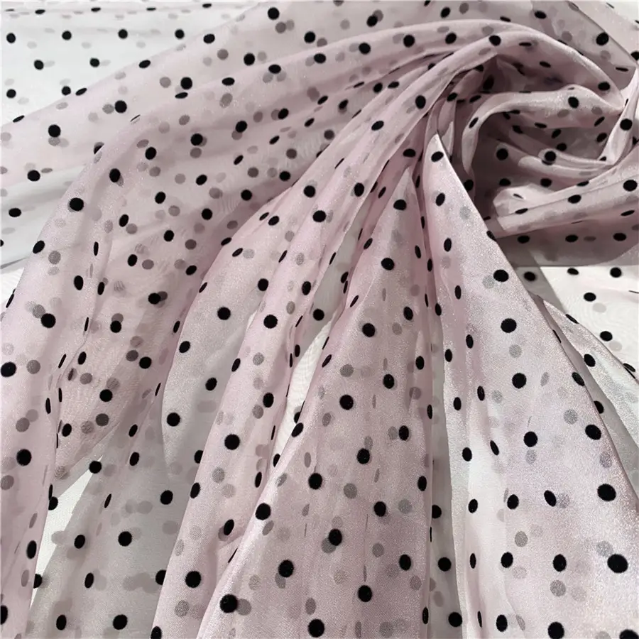 2021 washable beautiful small polka dot pattern tulle fabric with dots