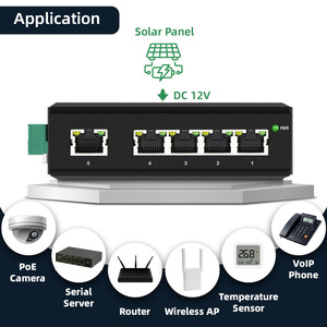 電圧ブースター12v/24v/48v DC電源入力5ポート産業用ネットワークPoEスイッチ - Product Image 6