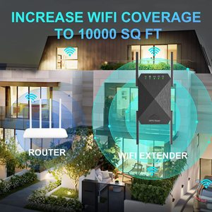 2024最快的WiFi增强器1200Mbps双频Wifi中继器路由器2.4Ghz和5ghz信号增强器家庭互联网WiFi中继器 - Product Image 3