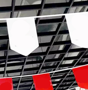 Groothandel Custom Logo Printing Club Voetbal Plafonddecoratie Stof Wimpel String Vorm Gors Pvc Stof Vlag Voor Evenement - Product Image 3