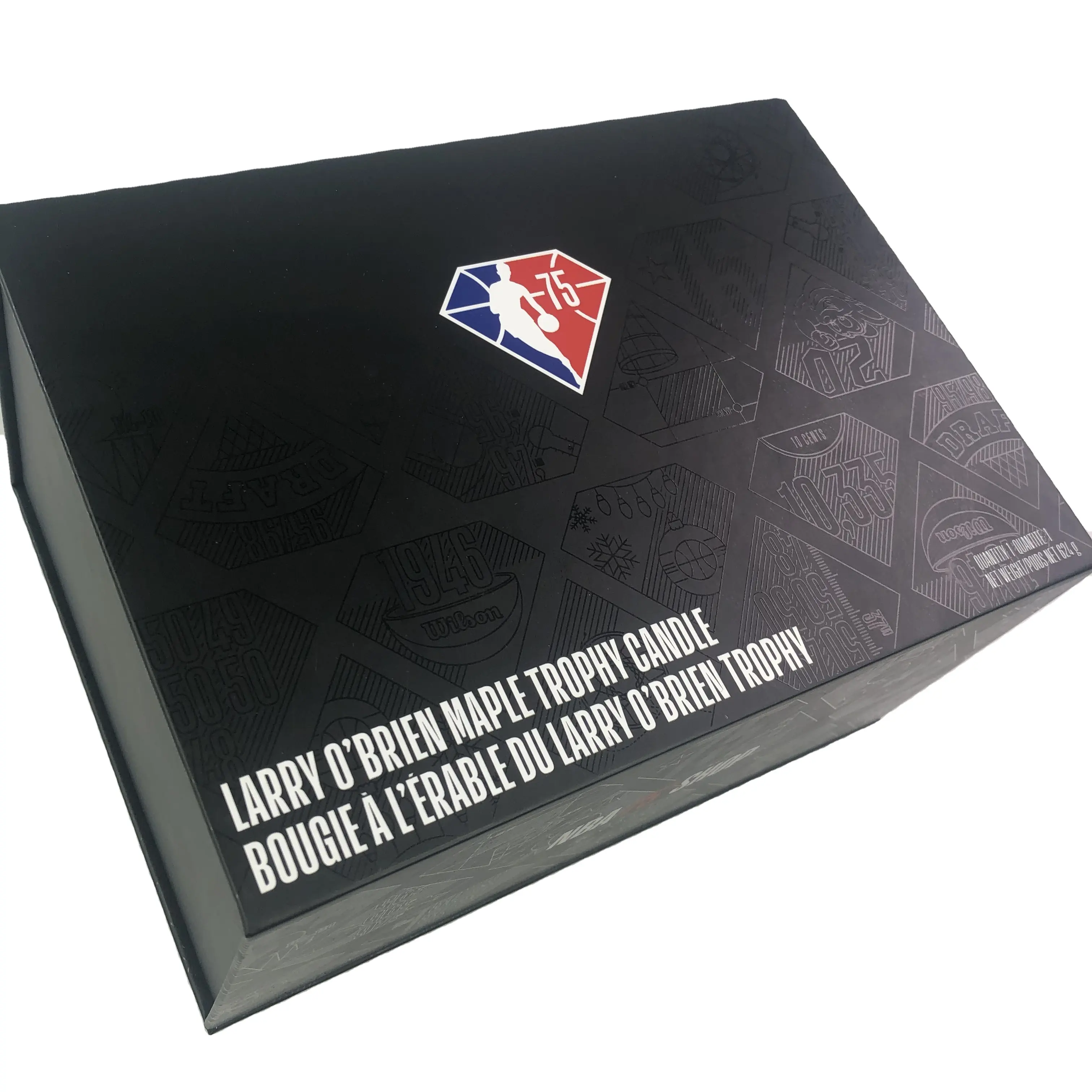 Boîte d'emballage de luxe noir mat avec point UV brillant, Logo personnalisé, boîte en papier pliable magnétique, boîte cadeau pliable avec couvercle magnétique
