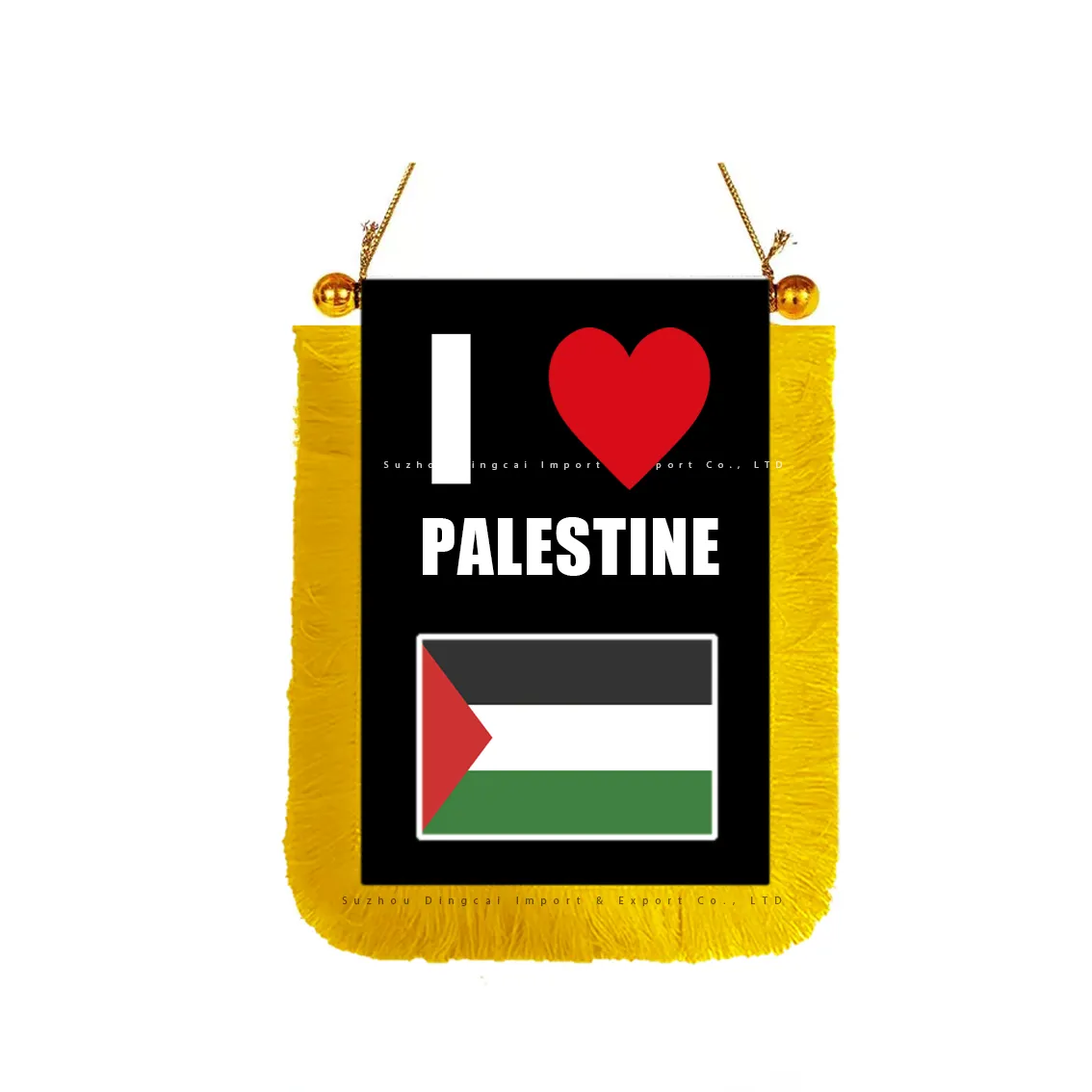 I love PALESTINE Mini Hanging Rearview Mirror Flag Pennant