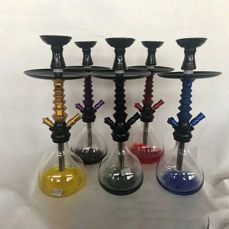 El más nuevo diseño portátil Arguile lujoso aluminio ruso alemán Shesha Hookah Set