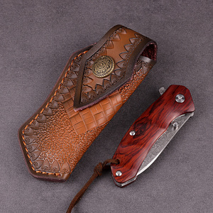 Cao Cấp Rosewood Xử Lý Handmade Damascus Săn Dao Gấp Pocket Knife Với Vỏ Bọc - Product Image 6