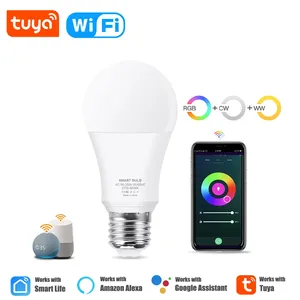 หลอดไฟแอพพลิเคชั่น Tuya ไวไฟบลูทูธ RGB แอพ A60ไฟ LED แบบหรี่แสงได้9W 15W ใช้ในครัวเรือน - Product Image 2