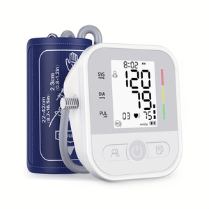 Braço superior elétrico portátil voz médica Smart <span class=keywords><strong>Sphygmomanometer</strong></span> pressão arterial Monitor LCD Display medição oscilométrica - Product Image 1