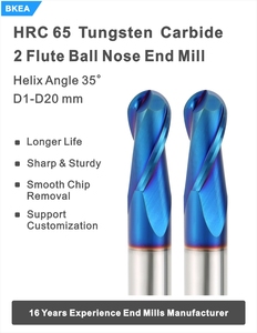 Hızlı kargo 2 veya 4 flüt karbür topu frezeler HRC55/60/65 freze kesicisi Cnc araçları Cnc kesici top burun freze kesicisi - Product Image 4