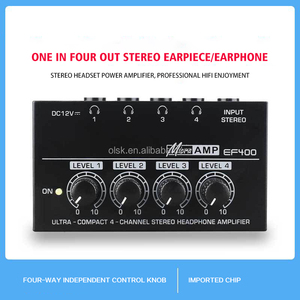 Clavax CLMC-EF400 <strong>1</strong>/<strong>4</strong> Inch <strong>1</strong>-Channel <strong>Input</strong> <strong>4</strong>-Channel <strong>Output</strong> Amplifiers Electric Professional Headphone Amplifiers