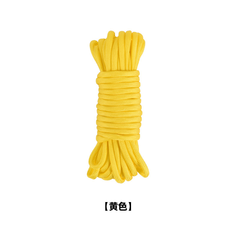 A bundle of yellow rope, 100 meters long.
