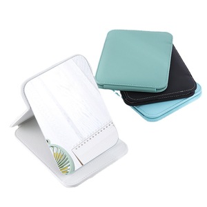 厂家直销皮框紧凑型便携式桌面化妆镜可调美容化妆镜 - Product Image 4