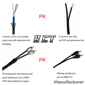 Cao cấp độ trung thực chất lượng Hifi mạ vàng 2 RCA cáp âm thanh đồng nguyên chất kabel AV cavo - Product Image 6