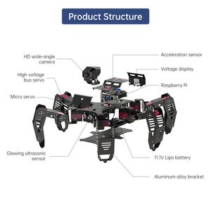 Hiwonder SpiderPi AI Vision Himbeer Pi Hexapod Roboter Intelligente Servo Python Programmierung App Control Education Roboter Kits