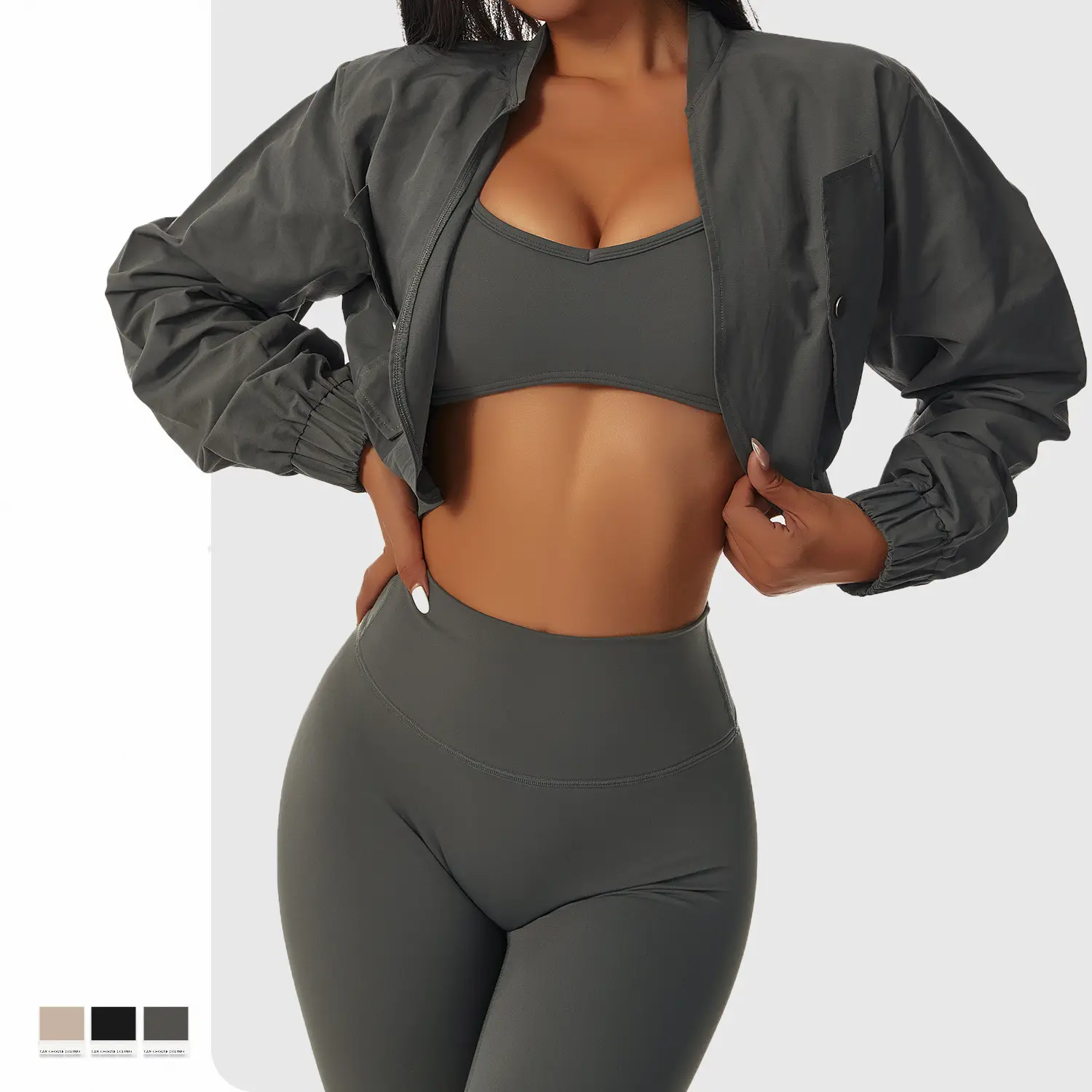 Vendita calda giacca sportiva a maniche lunghe Plus Size Yoga top donna cappotto da corsa abbigliamento da allenamento abbigliamento Fitness da palestra