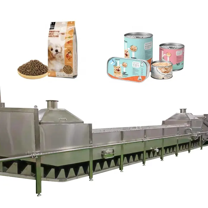 Línea de producción de máquina de fabricación de alimentos para perros y gatos enlatados para mascotas secas