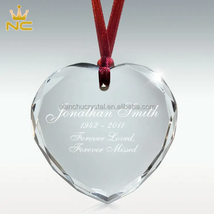 Laçado 1st holy communion vidro presente, coração memorial cristal ornamentos