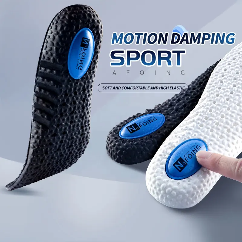 Plantillas deportivas para hombre y mujer, plantilla ortopédica mejorada de PU con absorción de impacto, transpirable, para correr