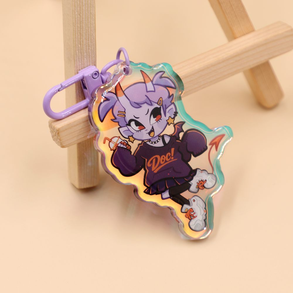 rainbow epoxy acrylic keychain