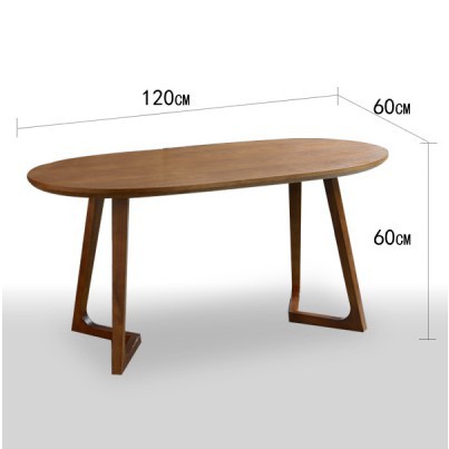 Mesa de centro ovalada en forma de V (120*60*60cm)