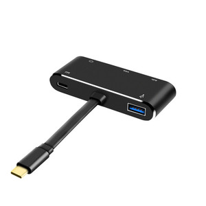 5 in 1 tip C Hub USB C HDTV VGA USB3.0 PD bilgisayar monitörü için 3.5mm ses AV dönüştürücü telefon hoparlör kamera - Product Image 5