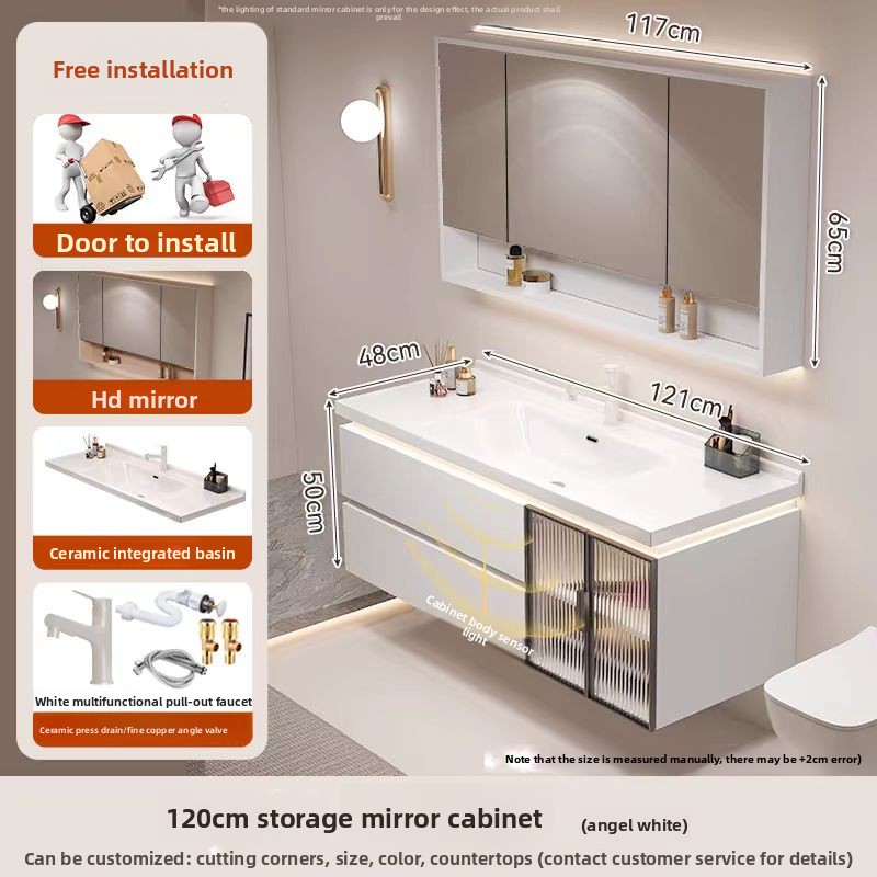 Storage mirror cabinet 100 white
