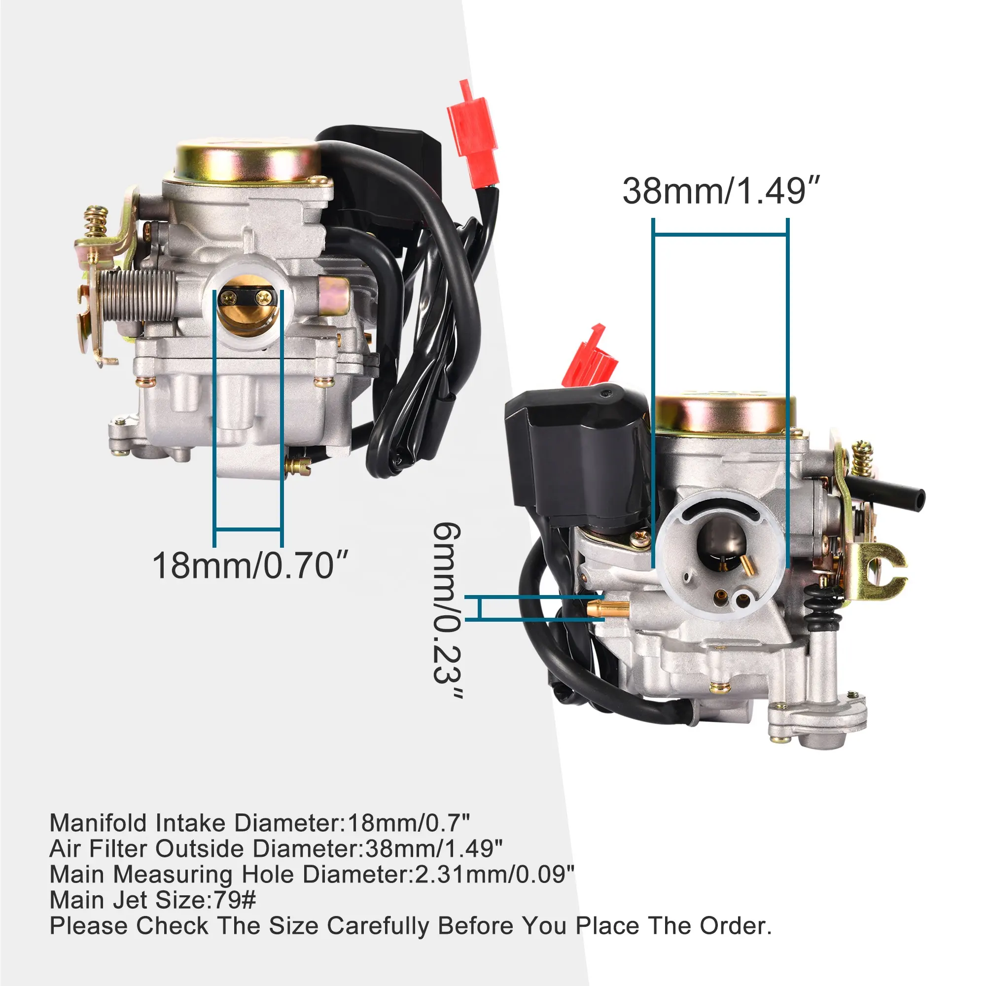 GOOFIT PD18J elektrik bobini karbüratör yedek 4 İnme GY6 49cc 50cc çin Scooter Moped için 139QMA 139QMB Taotao