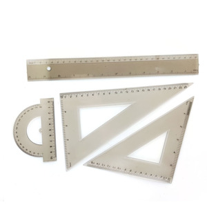 Fabrika fiyat 4 adet plastik Set iletki kare 30CM düz cetvel üçgen cetveller okul kullanımı için - Product Image 5