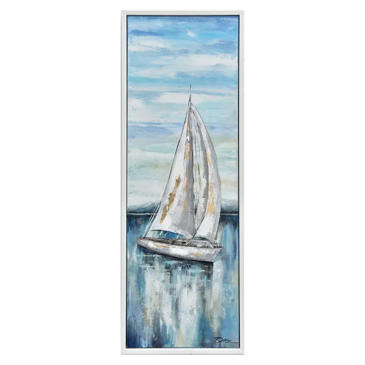 FREE CLOUD Museu Qualidade Handmade Sea Boat Cenário Pintura A óleo sobre tela Obra Pintura
