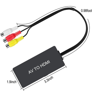 <strong>Composite</strong> AV to HDMI Converter Video 720p 1080 P Adapter Scaler AV2HDMI 3 <strong>RCA</strong> to HDMI Adaptateur PAL NTSC Compatible - Product Image 3