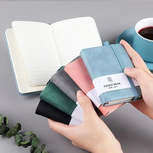 A7a6a5 Business simple Notebook puede imprimir logo Student Memo Correa de cuero suave mini Notebook