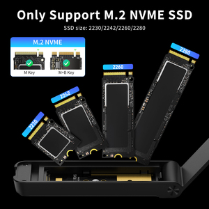 อะแดปเตอร์ M.2 NVMe PCIe SSD 10Gbps USB C 3.2 Gen2ตู้อลูมิเนียมไม่ต้องใช้เครื่องมืออ่าน NVMe M B & M ปุ่มสนับสนุน - Product Image 2