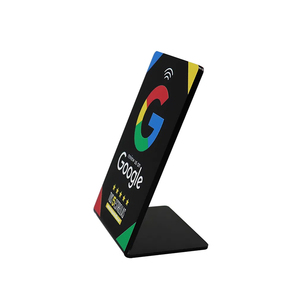 Customizable QR <strong>Code</strong> 13.56MHz 1K Frequency Waterproof PVC Menu Stand Google Review Payment Table Number NFC Display Stand - Product Image 3