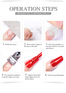 Özel etiket unas pembe siyah tırnak ucu yumuşak jel ipuçları ekstra uzun kısa hiçbir C eğrisi kare Stiletto tabut tırnak ipuçları kutusu - Product Image 4