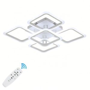 Controle Remoto Dimmable LED Controle Remoto Lotus Chandelier Ferro Acrílico Lâmpada para Sala Moderna Luz de Teto