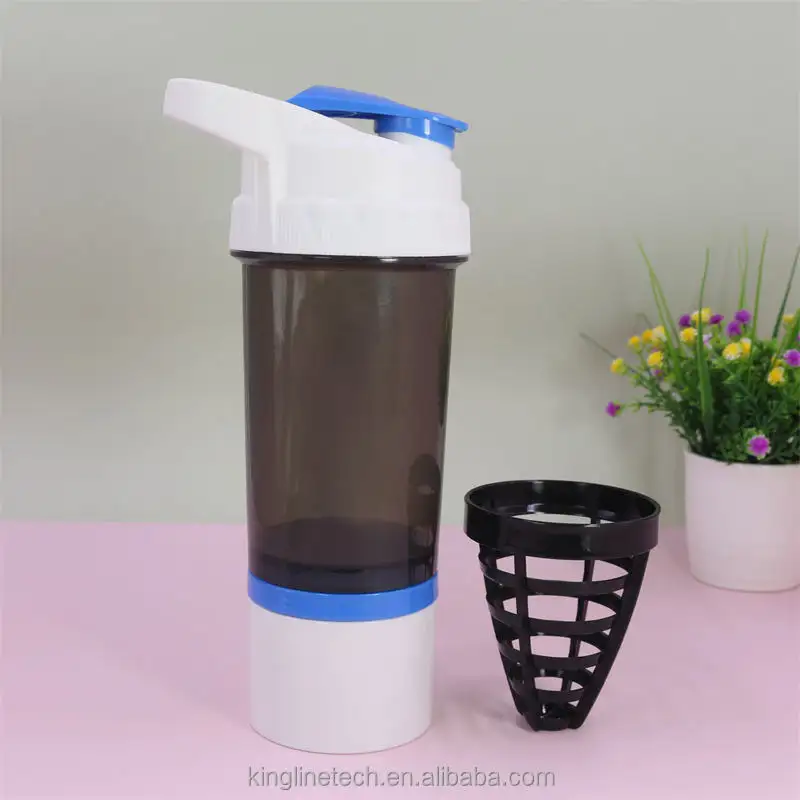 Bán buôn 600ml xử lý xách tay tùy chỉnh Protein Shaker chai ngoài trời thể dục thể thao chai với Bộ lọc nhựa