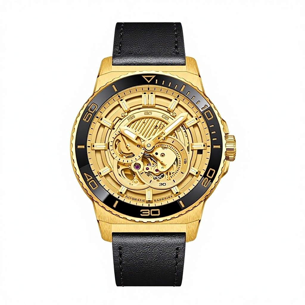Reloj dorado de doble movimiento.