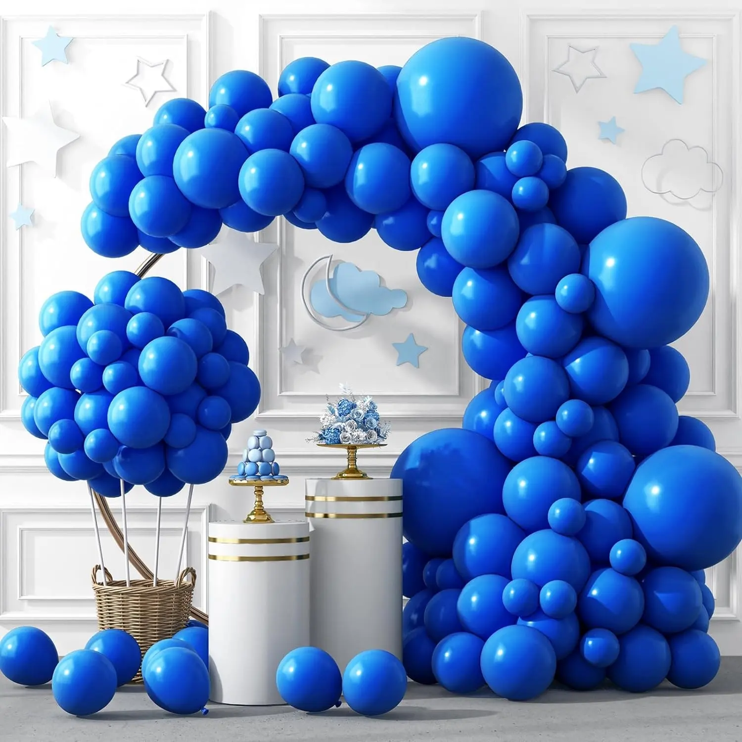 JYAO Globos Azul Oscuro Diferentes Tamaños 18 12 10 5 Pulgadas para Guirnalda Arco Globos Decoración de Fiesta