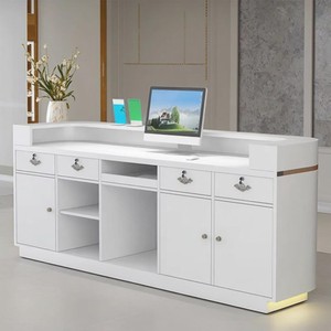 现代小型简易家具收银台不锈钢接待柜台收银台出售 - Product Image 1