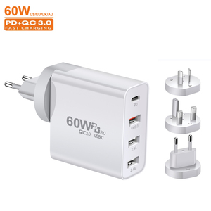 US EU UK <strong>AU</strong> 4 <strong>in</strong> <strong>1</strong> 60W PD Super Fast Charging USB C Wall Charger Adapter Original Type-C Portable Charger for Smart Cell Phone - Product Image 2