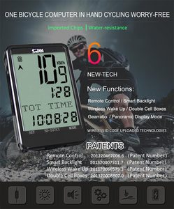 Sunding nuevo impermeable inalámbrico de gran tamaño pantalla retroiluminación velocímetro bicicleta ordenador con modo de menú oculto - Product Image 5