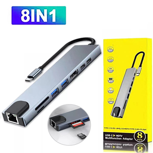 兼容以太网pd多端口c型至usb 3.0集线器分离器5 6 7 8 11合1适配器笔记本电脑扩展坞usb c集线器 - Product Image 1