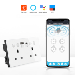 YUESHAPE Tuya Smart ZigBee Power Statistical Socket 20A con USB Tipo C Panel de vidrio Multifuncional Doble WiFi Smart Socket - Product Image 3