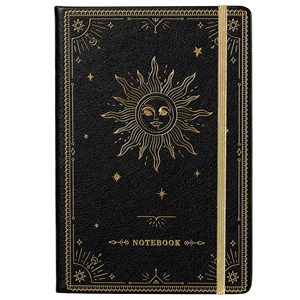 Tùy chỉnh cao cấp thiên <span class=keywords><strong>A5</strong></span> Máy Tính Xách Tay Cá Nhân lá vàng Chiêm Tinh giả da cai trị trang Tạp Chí - Product Image 1