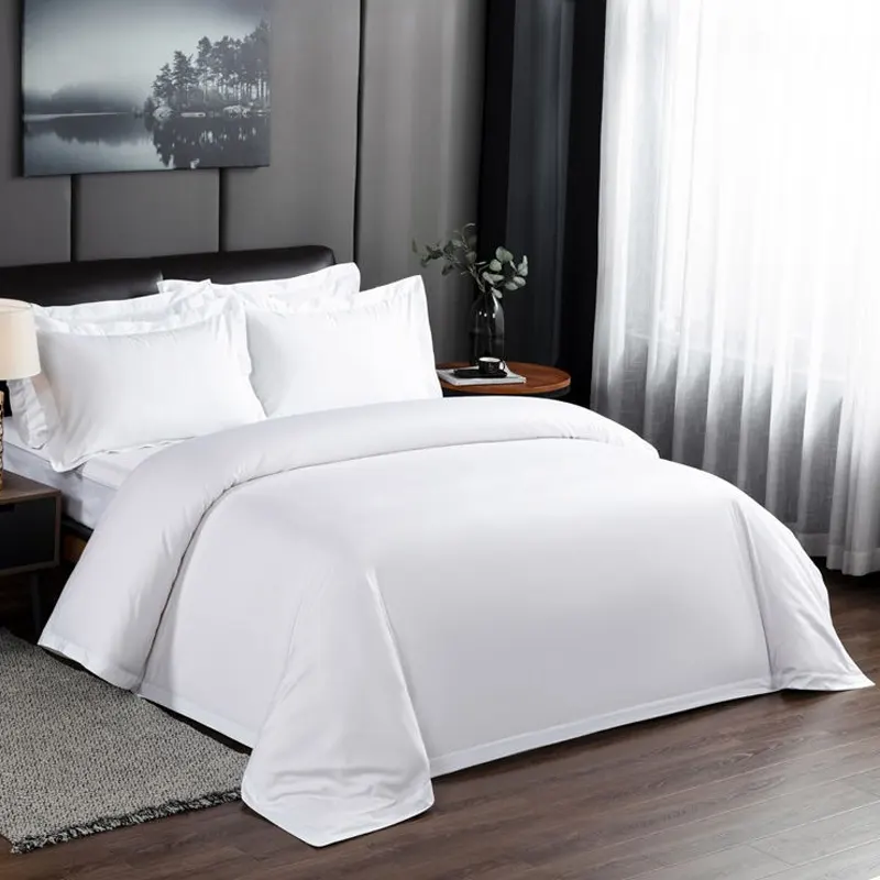 Set di biancheria da letto in cotone a 5 stelle di lusso con fornitore di porcellana copripiumino per Hotel e lenzuola componibile in stile tinta unita