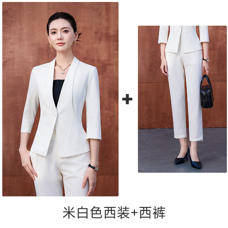 Off-white slim-fit suit trousers