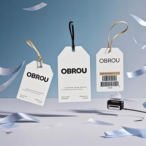 Obrou מהיר מותאם אישית מהיר למחרוזת חבל התג מתלה תגי לתלות תגים שחור Uv הדפסת נייר אריזה שירותי הדפסה